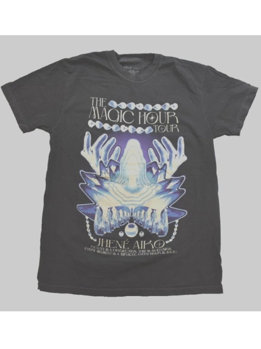 Jhene Aiko Adult The Magic Tour Collage Tee Official Merch Gray Shirt New Medium